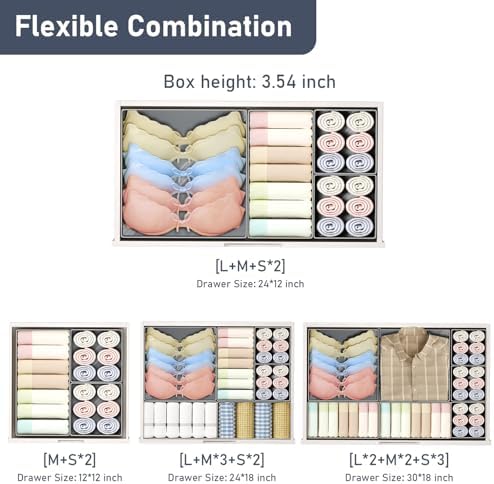 DIMJ Drawer Organizer Clothes- 26 Pack Baby Dresser Organizer - Image 4