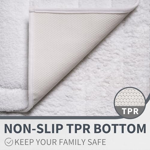 GRANNY SAYS White Bathroom Rugs Set 2 Piece, Non Slip Microfiber Bath Mats - Image 4