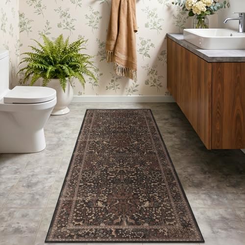 Tree of Life 2x5 Kitchen Runner Rug, Washable Non Slip Low Pile Runners - Image 3