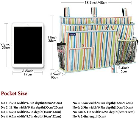 Surblue Bedside Caddy Hanging Bed Organizer Storage Bag Pocket - Image 5