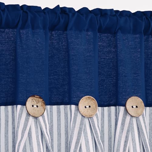 ASPMIZ Farmhouse Cotton Linen Swag Valances - Image 4