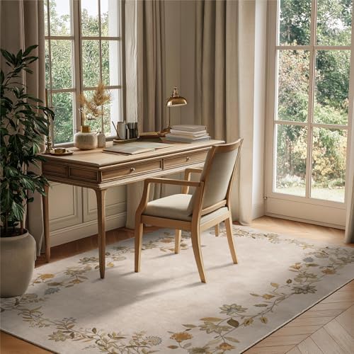 4x6 Washable Living Room Area Rugs: Bedroom Rug Non Slip Low Pile Carpet - Image 3