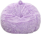 Fluffy Stuffed Animal Storage Bean Bag Chair Cover, Faux Fur Comfy Bean Bag - Image 2