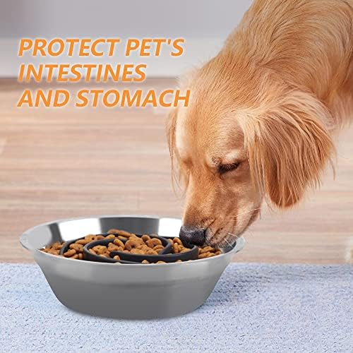 Slow Feeder Dog Bowls Insert, Animire Soft Silicone Slow Eating Dog Food Bowl - Image 6