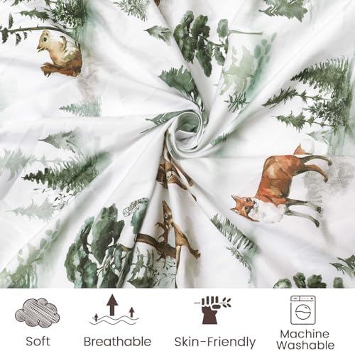 PHF 3 Pack Soft Woodland Crib Sheets Fitted, Silky Comfy Breathable Baby Sheets - Image 4