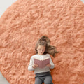 OLANLY Muted Orange Round Rugs for Bedroom by OLANLY