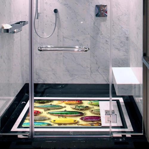 Bathtub Mat Non Slip 26.8x15.1 Inch, Fishing Baits Shower Mat - Image 6