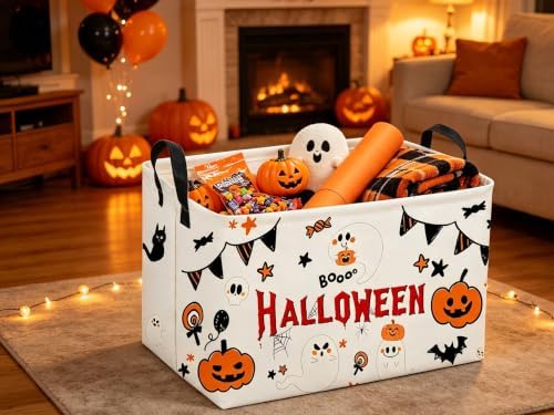 Sanjiaofeng Rectangular Halloween Ghost Storage Basket, Halloween Basket.Cute - Image 3