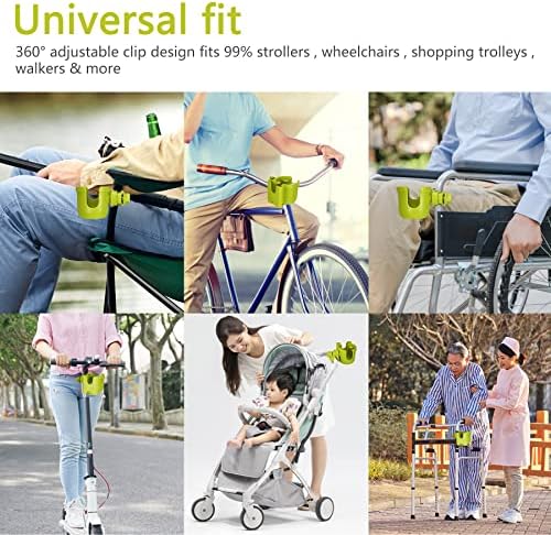 Suranew Cup Holder with Phone for Walker Wheelchair Stroller Black - Image 2