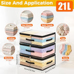 5Pcs Clear Storage Bags With Zippers & Handles Blanket Storage Bags - Image 2
