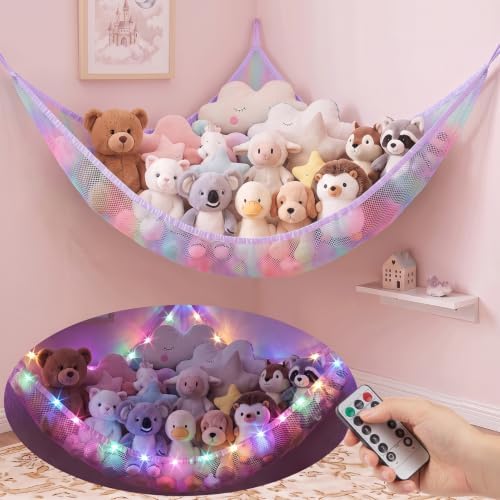 Stuffed Animals Hammock with Remote Control Toy Net Room Decor Storage by UnicornCastle