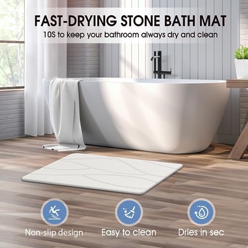 VEELOIM Stone Bath Mat, Diatomaceous Earth Shower Mat - Image 3