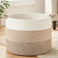 Artfeel 100L Large Cotton Rope Basket, Decorative Woven Blanket Storage by Artfeel