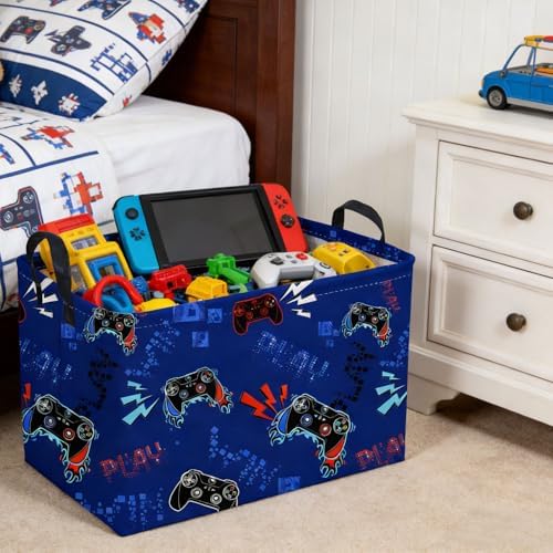 Rectangular Game Basket for Boys, Game Storage Bin, Boy Storage Basket - Image 2