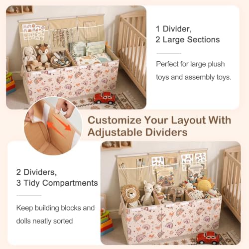 Toy Box with Adjustable Divider Large Toy Chest Storage - Image 2