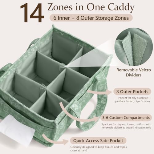 Corduroy Baby Diaper Caddy Organizer - Image 3