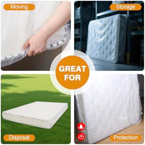 2 PK 4Mil Queen Mattress Bags for Moving – Heavy Duty Plastic Cover for Storage - Image 5