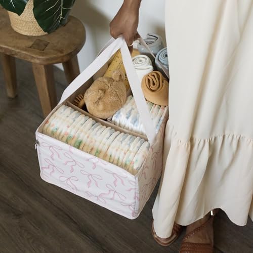 Tiny Twinkle Diaper Caddy Organizer – Foldable Baby Storage Basket - Image 6