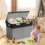 Large Toy Storage Box with Lid, Collapsible Toys Storage Organizer Bins with - Image 5