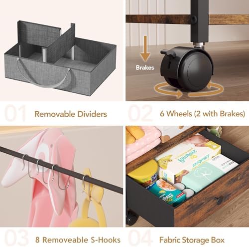 BBLIKE Diaper Caddy Organizer, Baby Storage Cart - Image 6