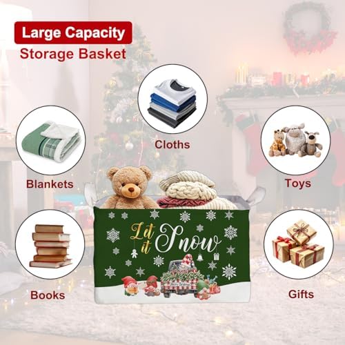 Christmas Gnome Storage Box, Merry Waterproof Cloth Toy - Image 3