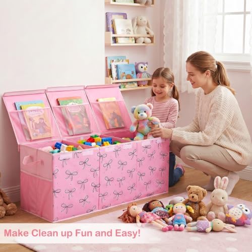 Toy Box with Adjustable Divider Large Toy Chest Storage - Image 4