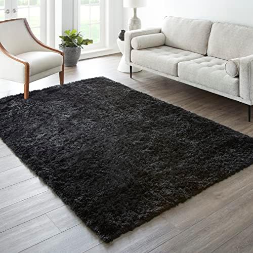 Ophanie 7x9 Black Rugs for Living Room, LargeFluffy Shag Fuzzy Plush Soft by Ophanie