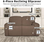 Easy-Going 100% Dual Waterproof Recliner Loveseat Cover, 6-Pieces Stretch - Image 4