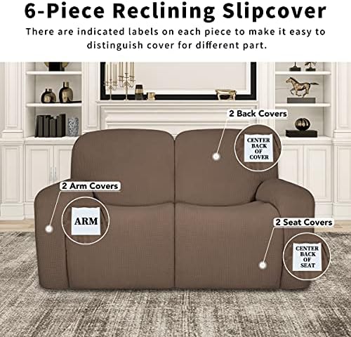 Easy-Going 100% Dual Waterproof Recliner Loveseat Cover, 6-Pieces Stretch - Image 4