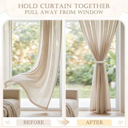 Boho Curtain Tiebacks, Braided Curtain Holdbacks - Image 3