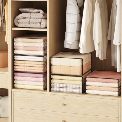 Lifewit 36L Clear Sheet Storage Bags 6 Pack, Zippered Clothes Storage Bags - Image 5