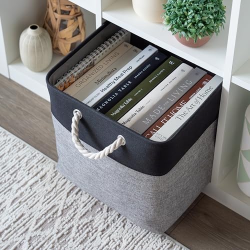 OrganiHaus 13x13 Cube Storage Bins, Rope Handles - Image 4