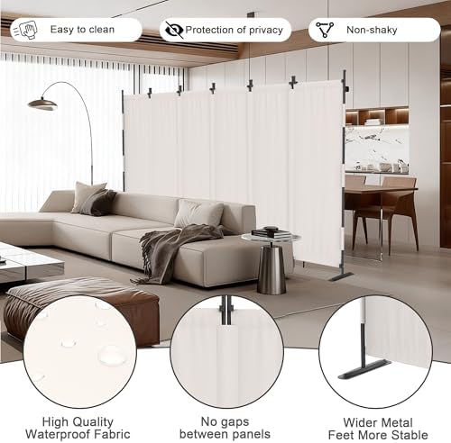 6 Panel Room Divider, 6ft Folding Screen Portable Wall Partition Room Divider - Image 2