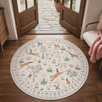 BESBLEE 5FT Round Rug for Bedroom, Washable Animal Non Slip - Image 3