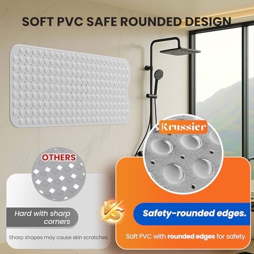 Non-Slip Bath Tub Mat, 39x16 Inch Extra Large Shower Mat - Image 4