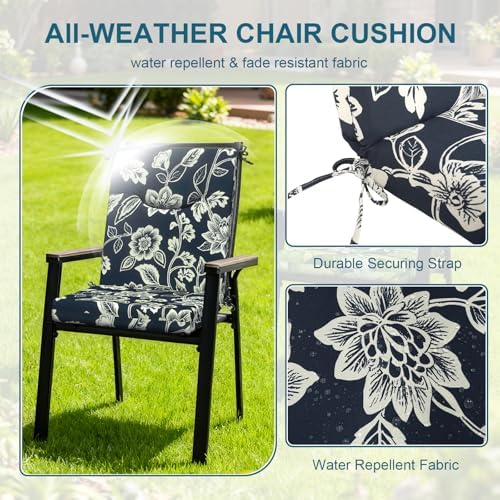 DYTXIII Outdoor High Back Chair Cushions Set of 2, 44x20 in Water Repellent - Image 4