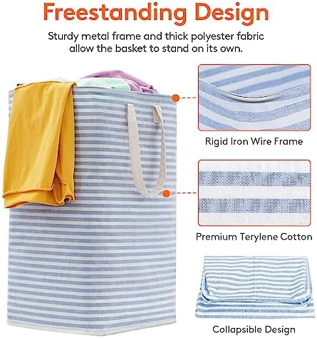 Lifewit 80L Large Laundry Baskets, 2 Pack, Reinforced Handles - Image 2