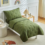 DuShow 4 Pieces Toddler Bedding Set, Embroidery Crib Comforter Set - Image 2