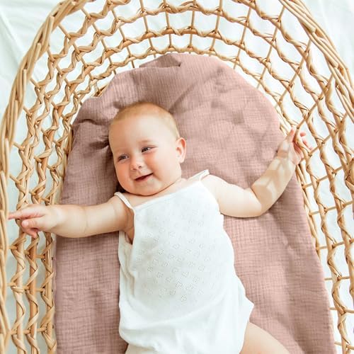 Muslin Bassinet Sheets 2 Pack, Universal Cotton Fitted Baby Mattress Sheet - Image 2