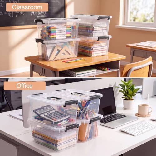 Storage Bins with Lids, 7Qt Clear Stackable Storage Containers With Lids Buckle - Image 5