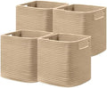 UBBCARE Set of 4 Storage Basket-12 X 12 X 12 in, Cotton Rope Basket by UBBCARE