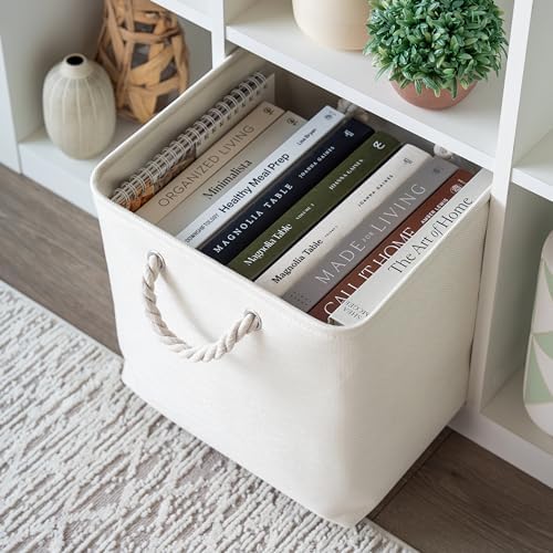 OrganiHaus 13x13 Cube Storage Bins, Rope Handles - Image 4