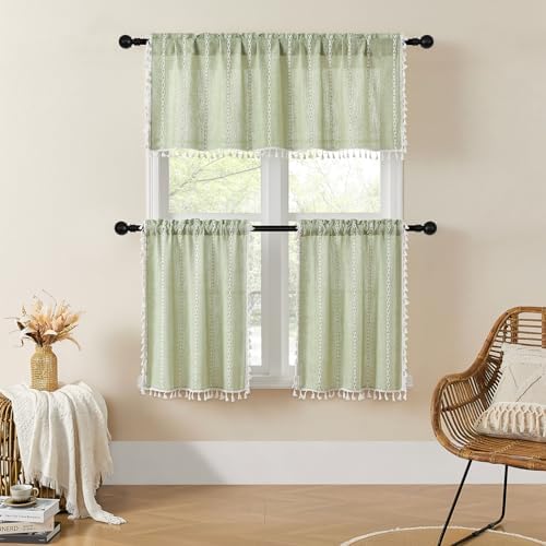 MitoVilla Boho Farmhouse Kitchen Valances - Image 3