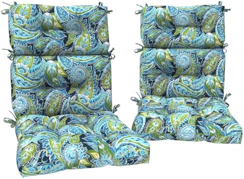 DYTXIII Outdoor High Back Chair Cushions Set of 2, Water Repellent Tufted - Image 2