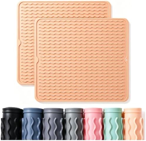 CAKETIME 2 Pack Silicone Dish Drying Mat by CAKETIME