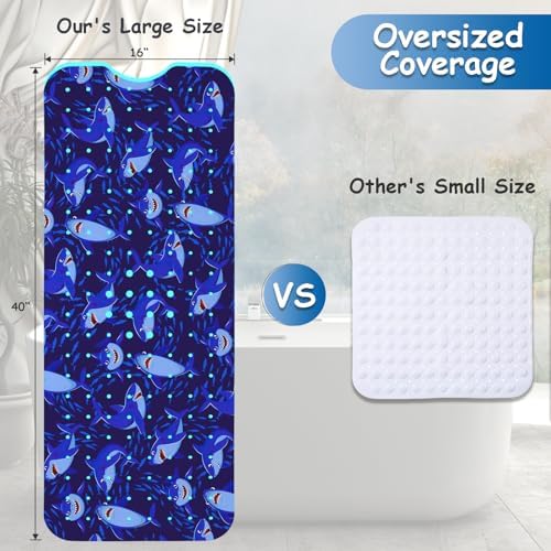 Non Slip Bathtub Mat, Extra Long Shark Bath Mat - Image 3