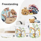 Forest Animals Laundry Hamper Woodland Tree Large Storage Basket Parents - Image 3