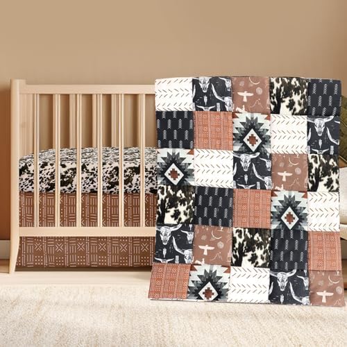 Hahafelt 3 Piece Patchwork Western Crib Bedding Set by Hahafelt