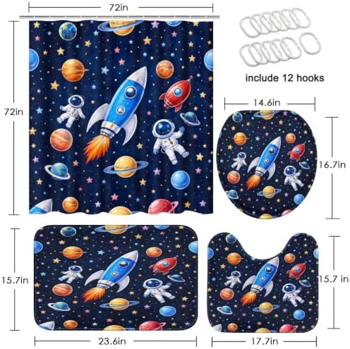 Britimes Bathroom Sets with Shower Curtain and Rugs - Image 2