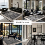 8x10 Washable Area Rugs for Living Room, Dining Room- Classic Black - Image 5